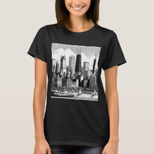 Chicago zwart wit grafisch T-shirt