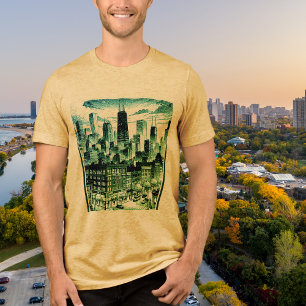 Chicago Zwarte Grafische T-Shirt