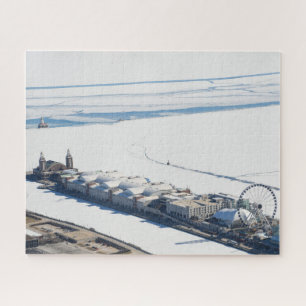 Chicago's Navy Pier in de winter Legpuzzel