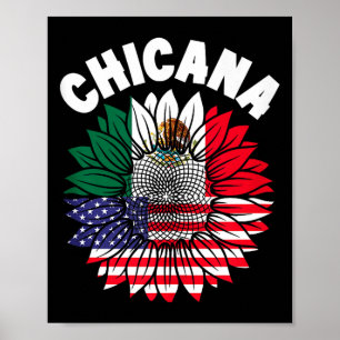 Chicana Mexicaanse trots vlag Mexico wortels erfgo Poster