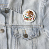Chicana Mexico Coat of Arms Ronde Button 5,7 Cm (In situ)