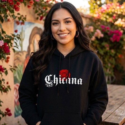 Chicana Red Rose Sweat à capuche