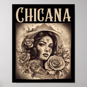 Chicana Stijl Tattoos Kleding Vrouwen Mexicaans Am Poster