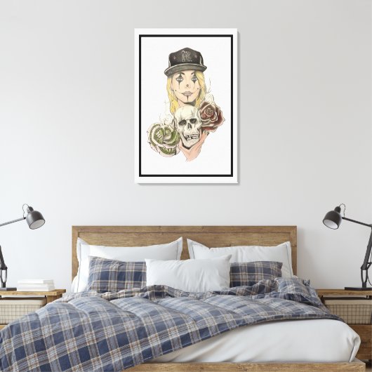 Chicano Art Canvas Kunstdruk Afdruk (Insitu (Slaapkamer))