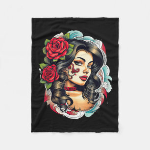 Chicano Chicana La Raza Barrio Tattoo Kunst Dood Fleece Deken
