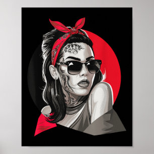Chicano Chicana La Raza Barrio Tattoo Kunst Dood _ Poster