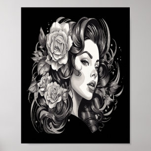Chicano Chicana La Raza Barrio Tattoo Kunst Dood _ Poster