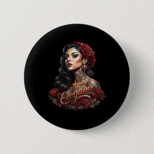 Chicano Chicana La Raza Barrio Tattoo Kunst Dood _ Ronde Button 5,7 Cm