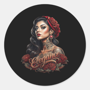 Chicano Chicana La Raza Barrio Tattoo Kunst Dood _ Ronde Sticker