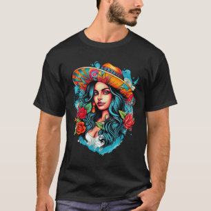 Chicano Chicana La Raza Barrio Tattoo Kunst Dood _ T-shirt