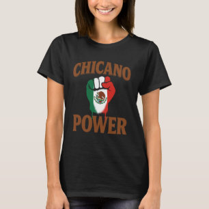 Chicano Power Mexicaanse Vlag Bruin Latino Ras T-shirt