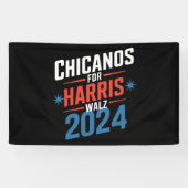 Chicanos voor Harris Walz 2024 Presidential Spandoek (Horizontaal)