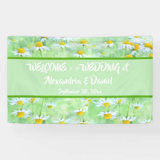 ChicGreen Daisy Floral Welcome All-Occasion Banner (Horizontaal)