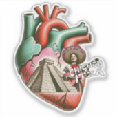 Chichén Itzá Mexicaanse Piramide Yucatan Hart Sticker (Voorkant)