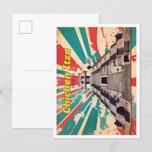 Chichen Itza Mexico Pop Kunst Reizen Illustratie Briefkaart