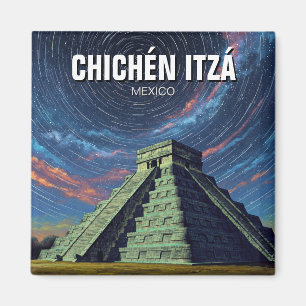 Chichen Itza Mexico Travel Night Stars Magneet