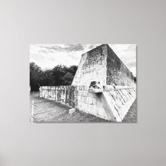 Chichén Itzá over de grote bal Canvas Afdruk (Voorkant)