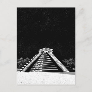Chichen Itza piramide en nacht Briefkaart