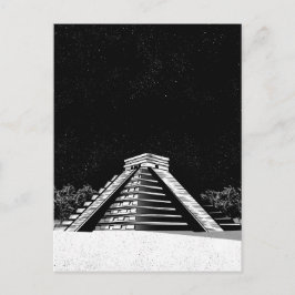 Chichen Itza piramide en nacht Briefkaart