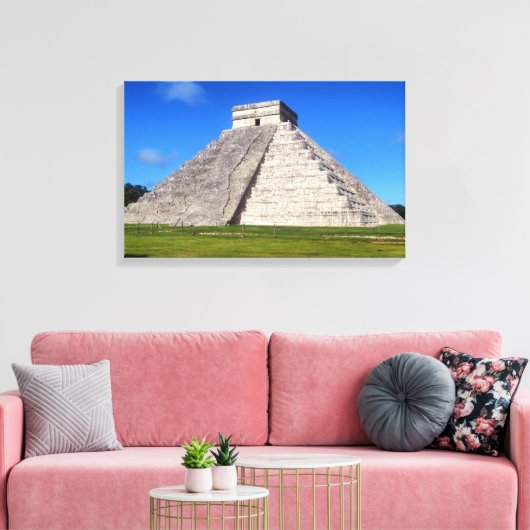 Chichen Itza, Tempelkrijgers Canvas Afdruk (Insitu (Woonkamer))