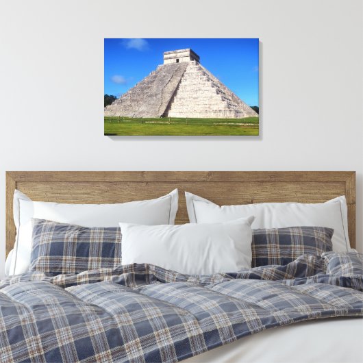 Chichen Itza, Tempelkrijgers Canvas Afdruk (Insitu (Slaapkamer))