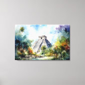 Chichen Itza, uitgerekt canvas print (Voorkant)
