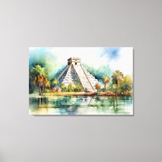 Chichen Itza, uitgerekt canvas print (Voorkant)