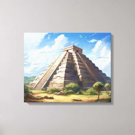 Chichen Itza, uitgerekt canvas print (Voorkant)