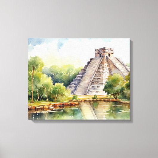 Chichen Itza, uitgerekt canvas print (Voorkant)