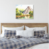 Chichen Itza, uitgerekt canvas print (Insitu (Slaapkamer))