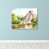 Chichen Itza, uitgerekt canvas print (Insitu (Houten vloer))