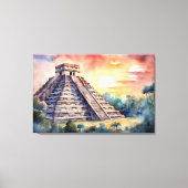 Chichen Itza, uitgerekt canvas print (Voorkant)