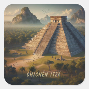 Chichén Itzá Yucatán Mexico Landschap Reizen Vierkante Sticker