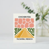 Chichen Itza Yucatan Mexico reizen bloemsierkunst Briefkaart (Staand voorkant)