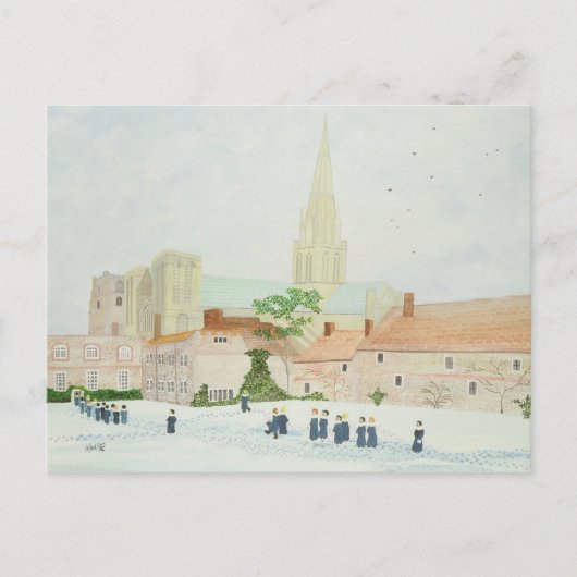 Chichester Cathedral en Visiting Choir Briefkaart (Voorkant)