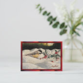 Chick-a-Dee with Mistletoe Postard Style (Blank) Advieskaart (Staand voorkant)