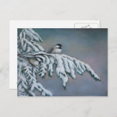 Chick-a-dees dans la carte postale Art Oiseau de N (Devant / Derrière)