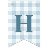 Chick And Pastel Eggs Happy Easter Blue Gingham Vlaggetjes (Derde vlag)