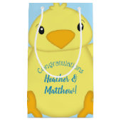 Chick Baby shower Blue Klein Cadeauzakje (Voorkant)