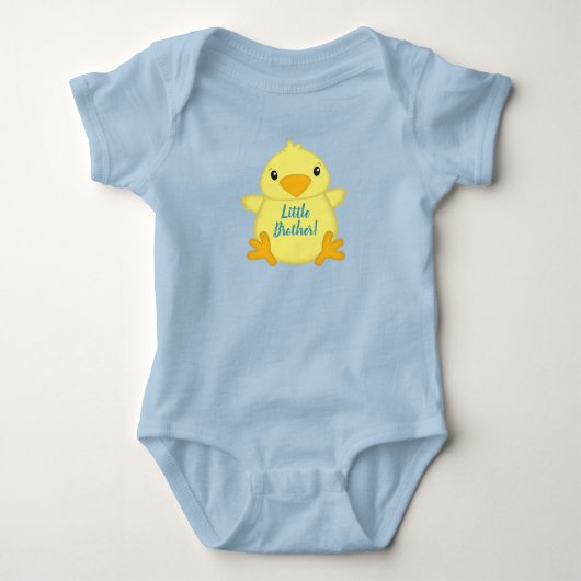 Chick Baby shower Blue Romper (Voorkant)