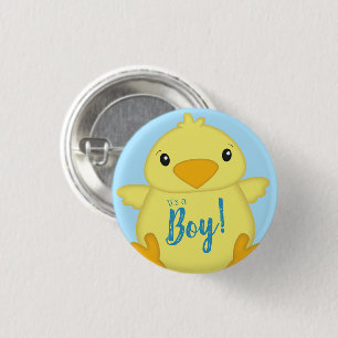 Chick Baby shower Blue Ronde Button 3,2 Cm