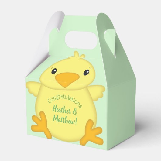 Chick Baby shower Green Bedankdoosjes (Voorkant Zijde)