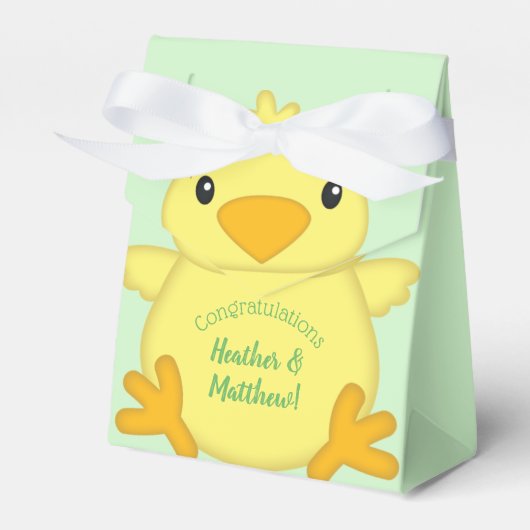 Chick Baby shower Green Bedankdoosjes (Voorkant Zijde)