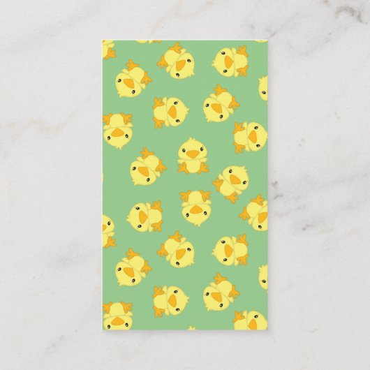 Chick Baby shower Green Informatiekaartje (Achterkant)