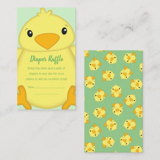 Chick Baby shower Green Informatiekaartje (Voorkant / Achterkant)