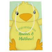 Chick Baby shower Green Medium Cadeauzakje (Voorkant)
