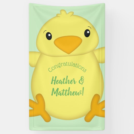 Chick Baby shower Green Spandoek (Verticaal)