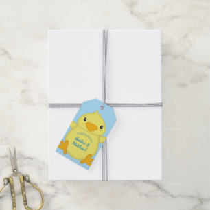 Chick Baby shower Spring Blue Cadeaulabel