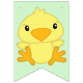 Chick Birthday Party Green Vlaggetjes (Eerste vlag)