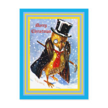 Chick de Noël avec chapeau, monocoque, carte posta